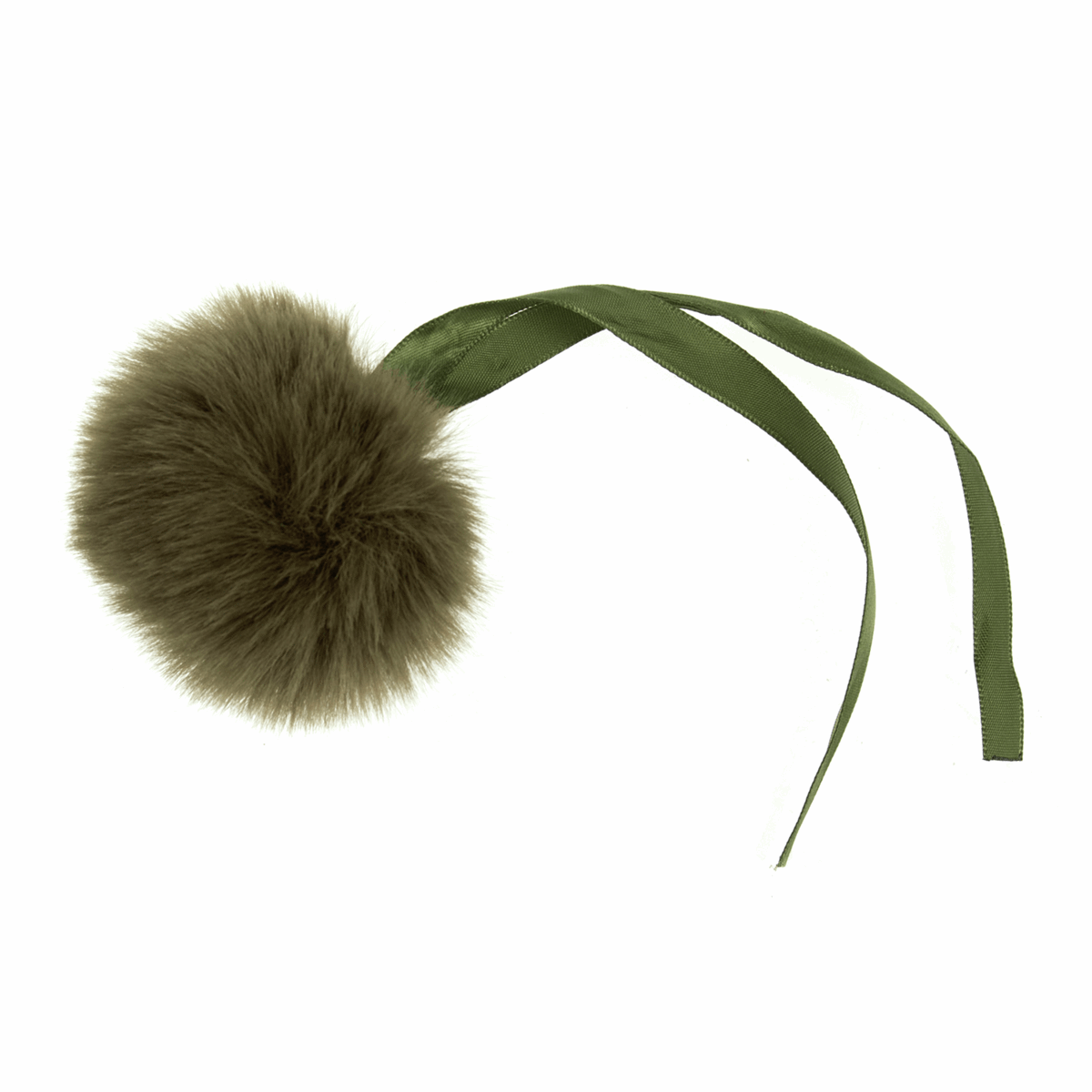 Trimits Faux Fur Super Fluffy Pom Pom - Khaki 6cm (Medium)