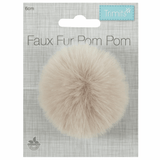 Trimits Faux Fur Super Fluffy Pom Pom - Natural 6cm (Medium)