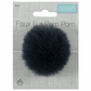 Trimits Faux Fur Super Fluffy Pom Pom - Navy 6cm (Medium)