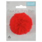 Trimits Faux Fur Super Fluffy Pom Pom - Red 6cm (Medium)