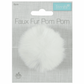 Trimits Faux Fur Super Fluffy Pom Pom - White 6cm (Medium)