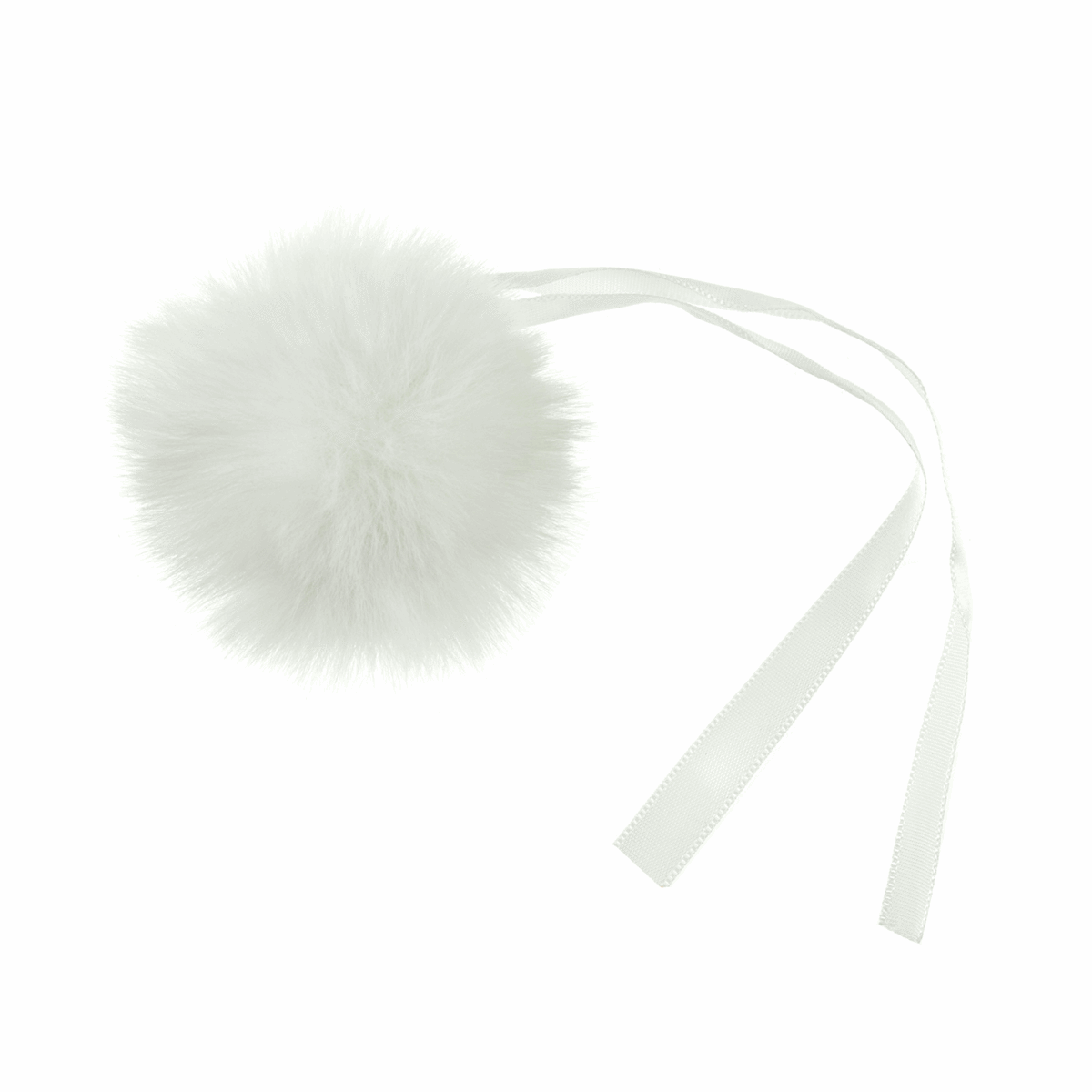 Trimits Faux Fur Super Fluffy Pom Pom - White 6cm (Medium)