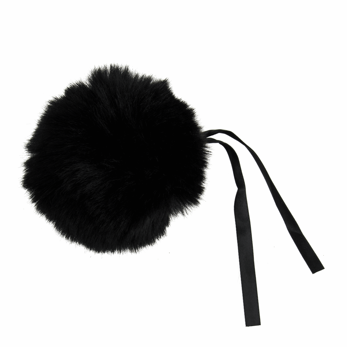 Trimits Faux Fur Super Fluffy Pom Pom - Black 11cm