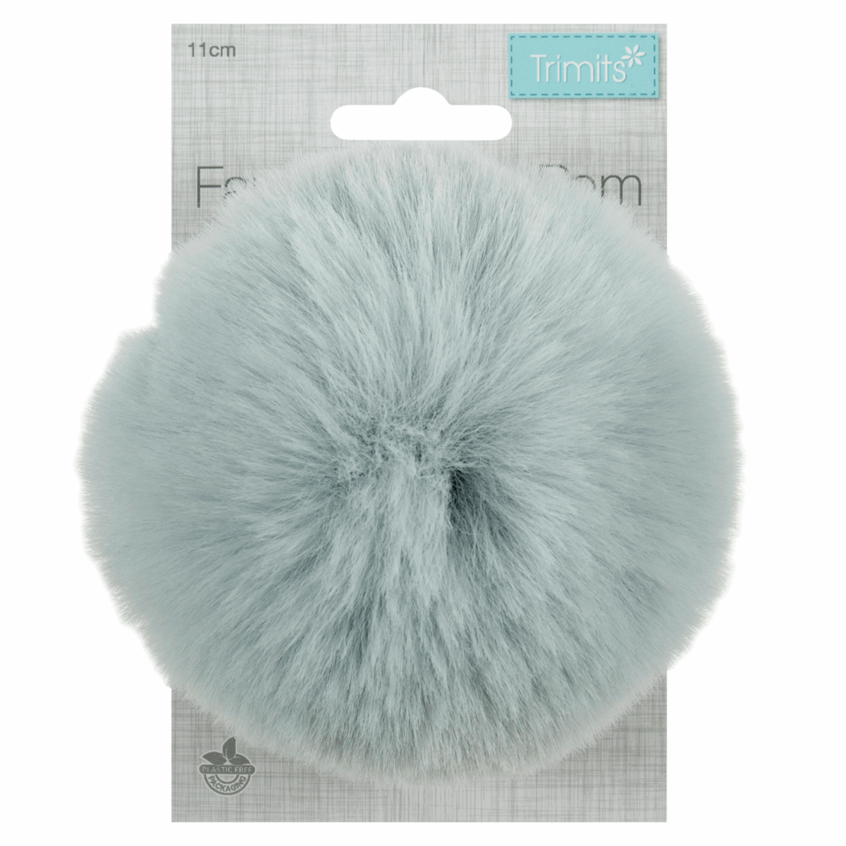 Trimits Faux Fur Super Fluffy Pom Pom - Light Blue 11cm