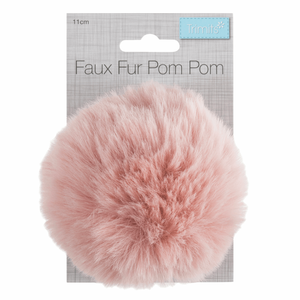 Trimits Faux Fur Super Fluffy Pom Pom - Light Pink 11cm