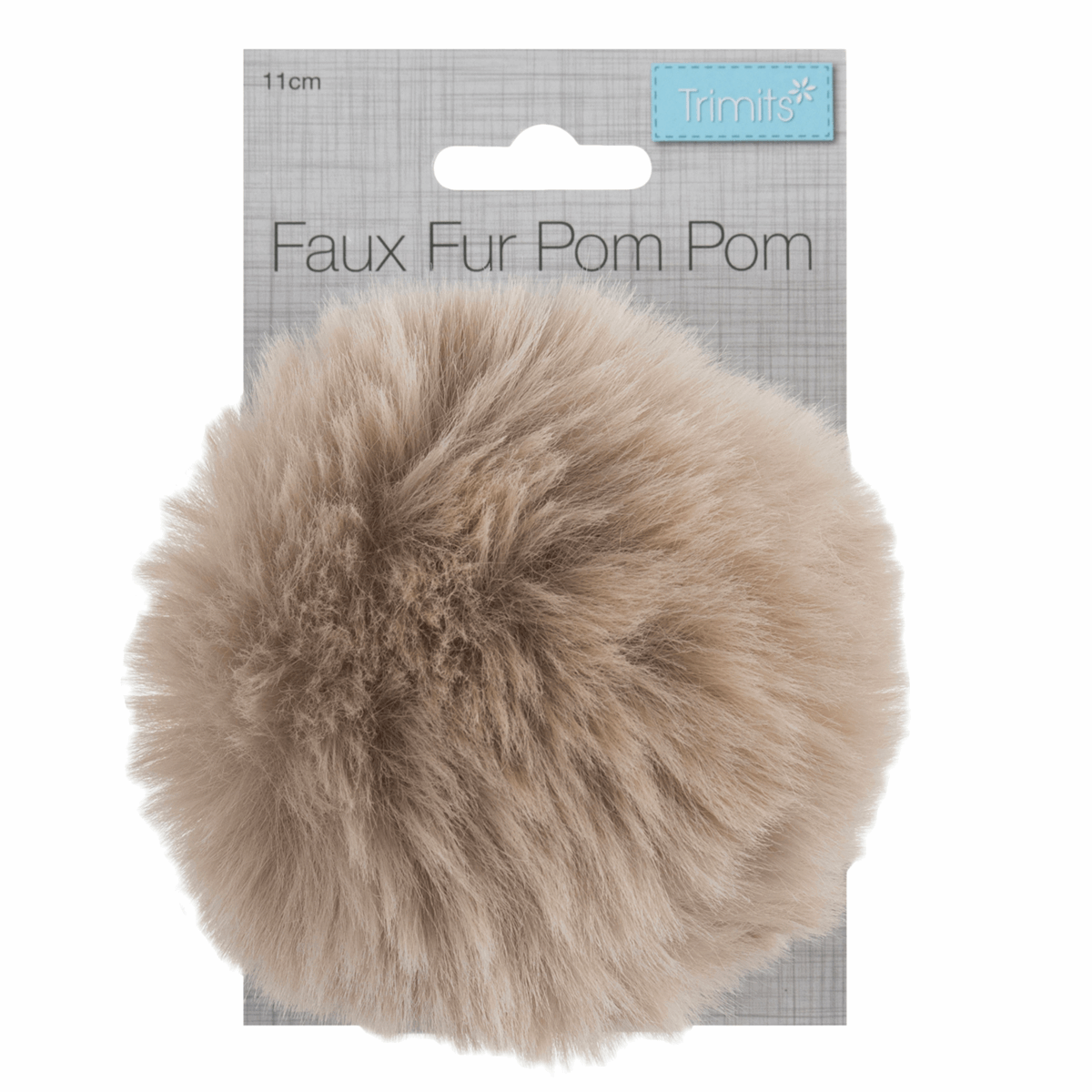 Trimits Faux Fur Super Fluffy Pom Pom - Natural 11cm