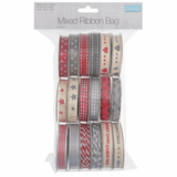 Trimits Christmas Printed Ribbon & Trim Bag (Pack of 18)