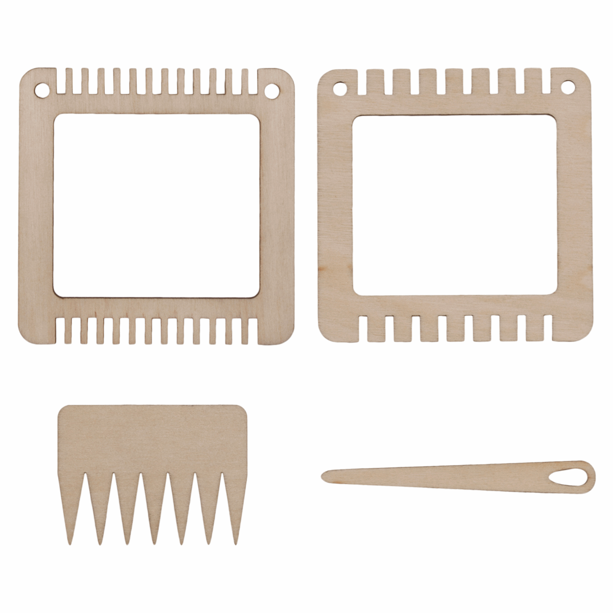 Weaving Set: Two Small Frames, Comb & Needle