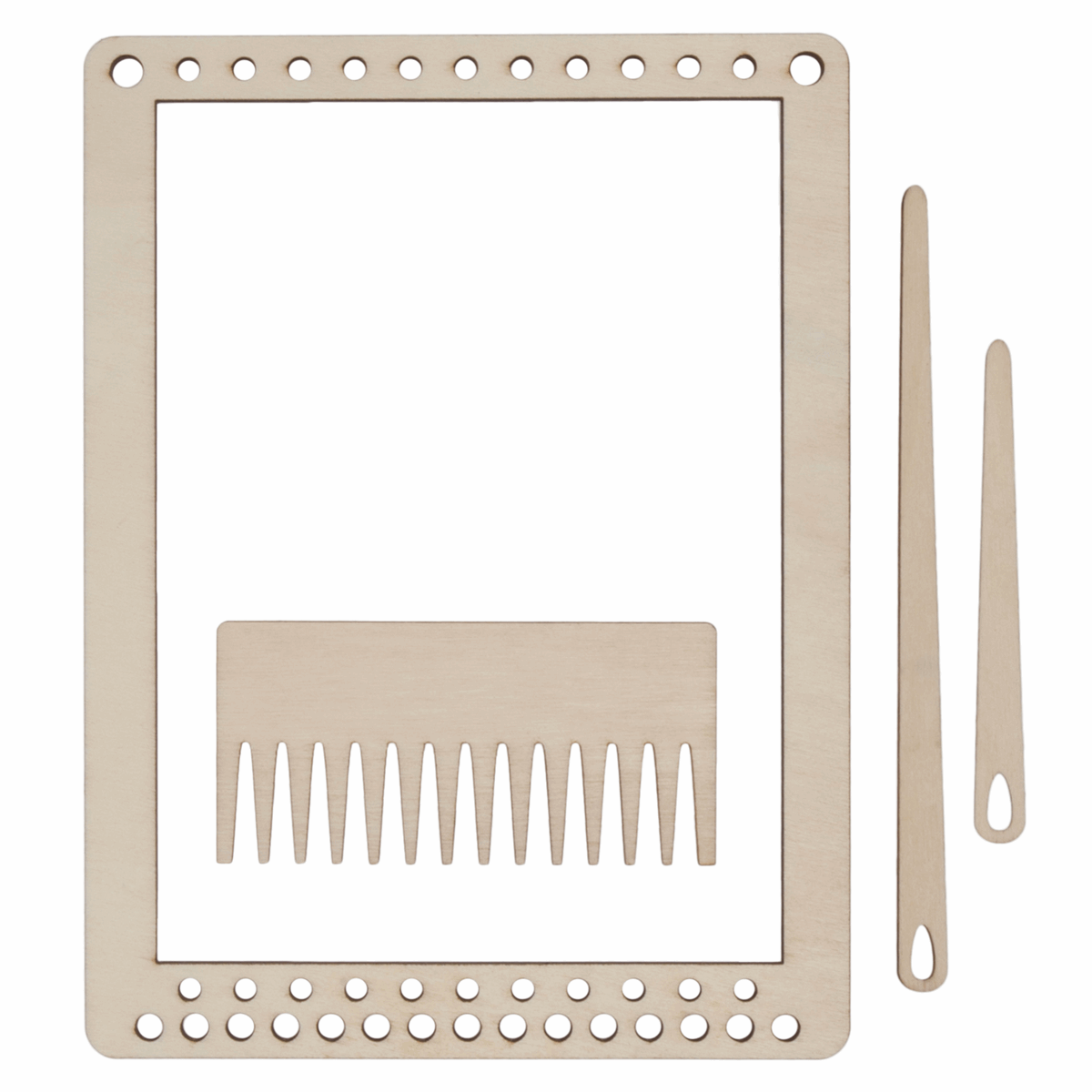 Weaving Set: Loom, Comb and Two Needles