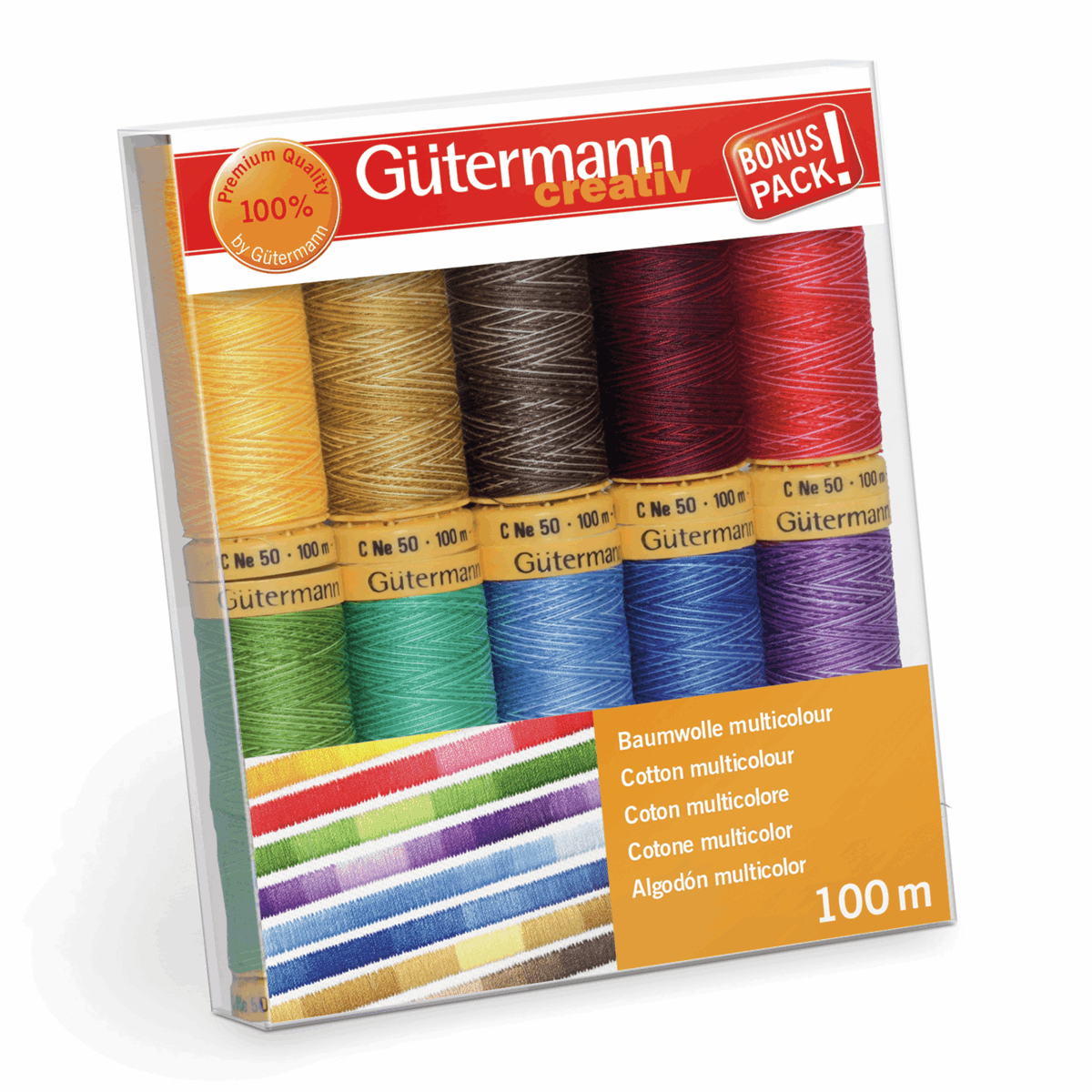 Gutermann Thread Set Natural Cotton C No 50 10 x 100m Assorted