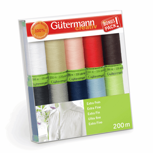 Gutermann Thread Set Sew-All Extra Fine 200 10 x 200m Assorted