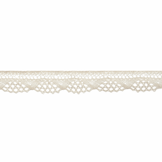 Bowtique Cream Cotton Lace - 5m x 12mm