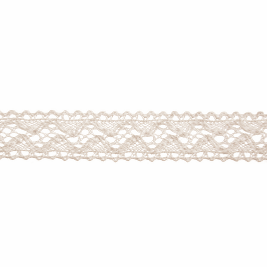 Bowtique Cream Cotton Lace Trimming - 5m x 18mm