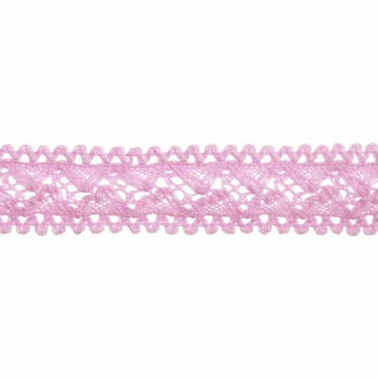 Bowtique Soft Pink Cotton Lace Trimming - 4m x 18mm