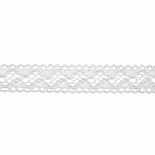 Bowtique White Cotton Lace Trimming - 5m x 18mm