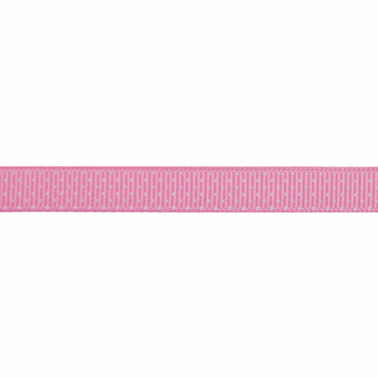 Bowtique Spotty Pink Grosgrain Ribbon - 5m x 10mm Roll