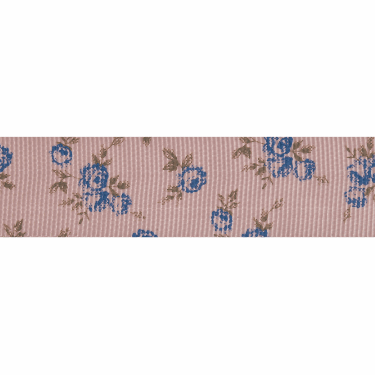 Bowtique Pink/Blue Rose Grosgrain Ribbon - 5m x 22mm Roll