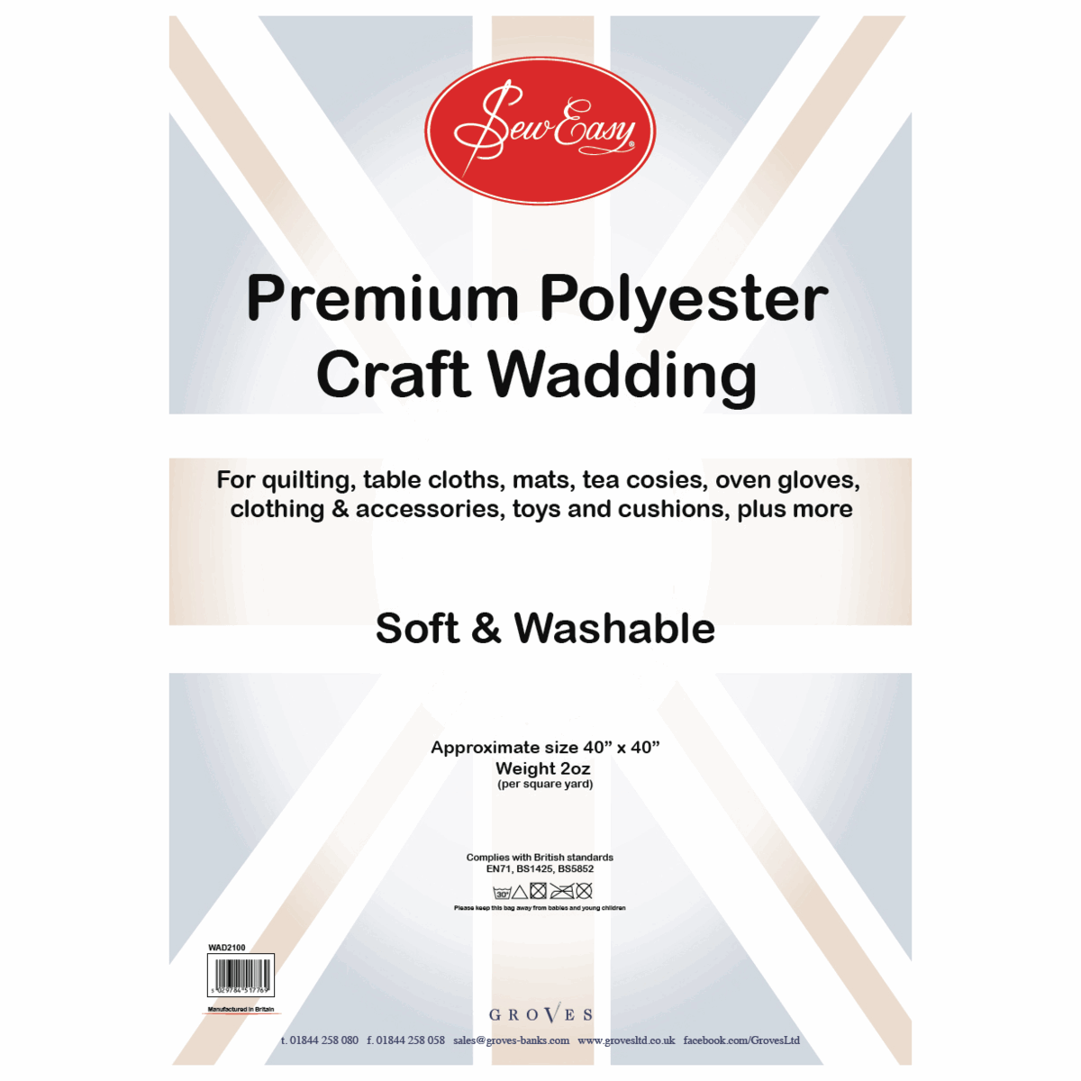 Sew Easy 2oz Poly Wadding - 100 x 100cm (40in)