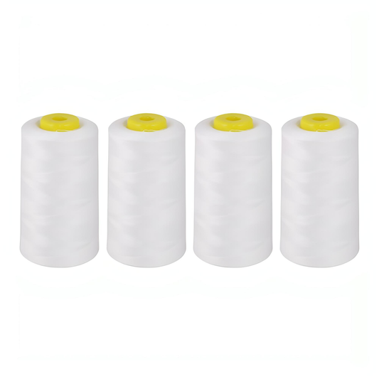 Pack of 4 x Overlocker Thread Cone 5000m Extra Large - White - Designed for Overlockers