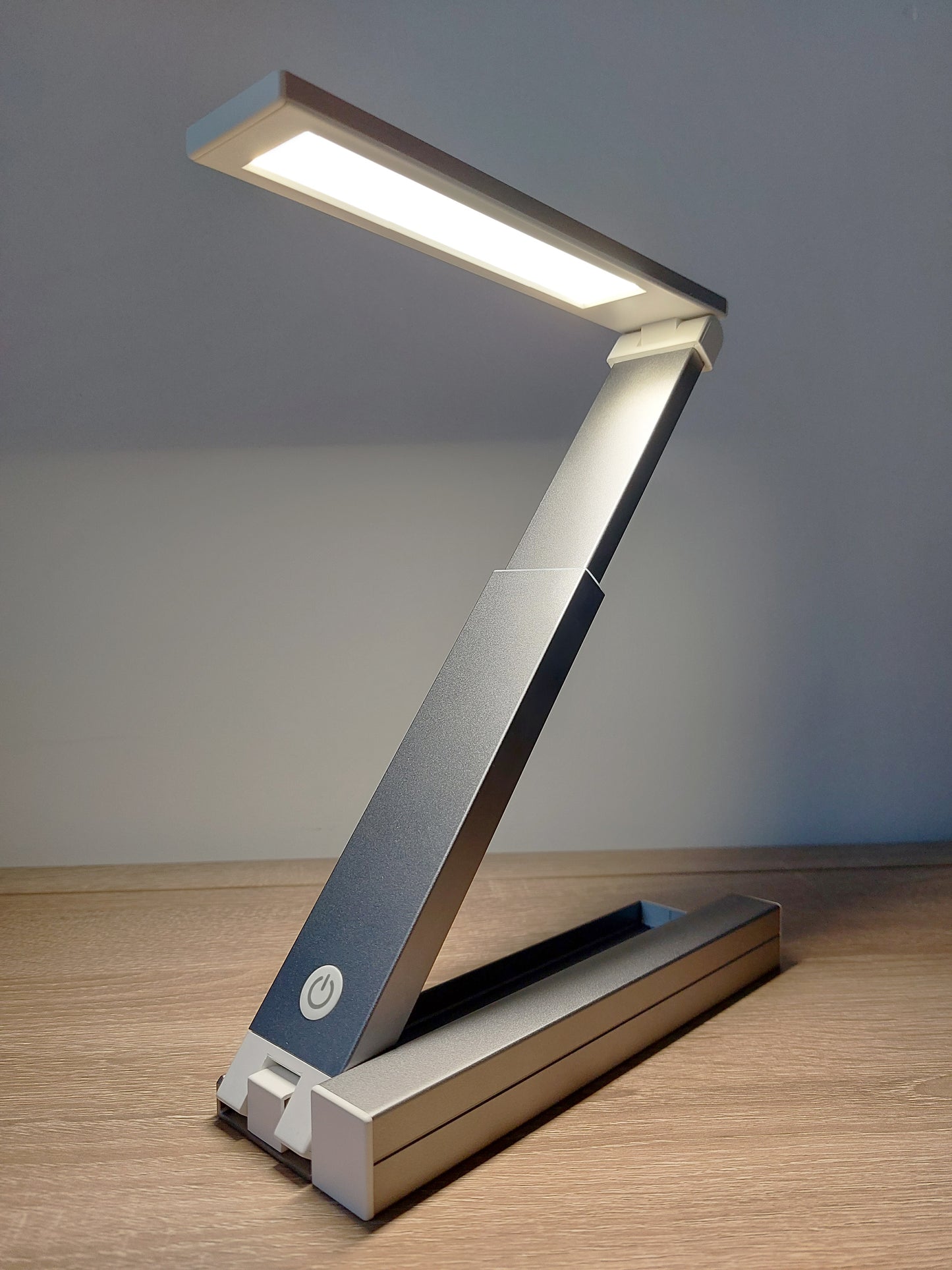 Native Lighting - ZigZag Lamp in Matt Grey Chrome (folds flat, rechargeable with 3 brightness settings)