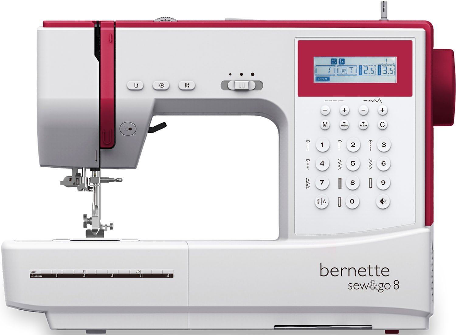 bernette Sew and Go 8 * 24 hour offer * Heavy Duty - Singer Outlet Exclusive Special Buy * + Free Extension Table - 200 stitch patterns with letters and numbers, Auto threader, Start/Stop with Speed Control SEWGO8