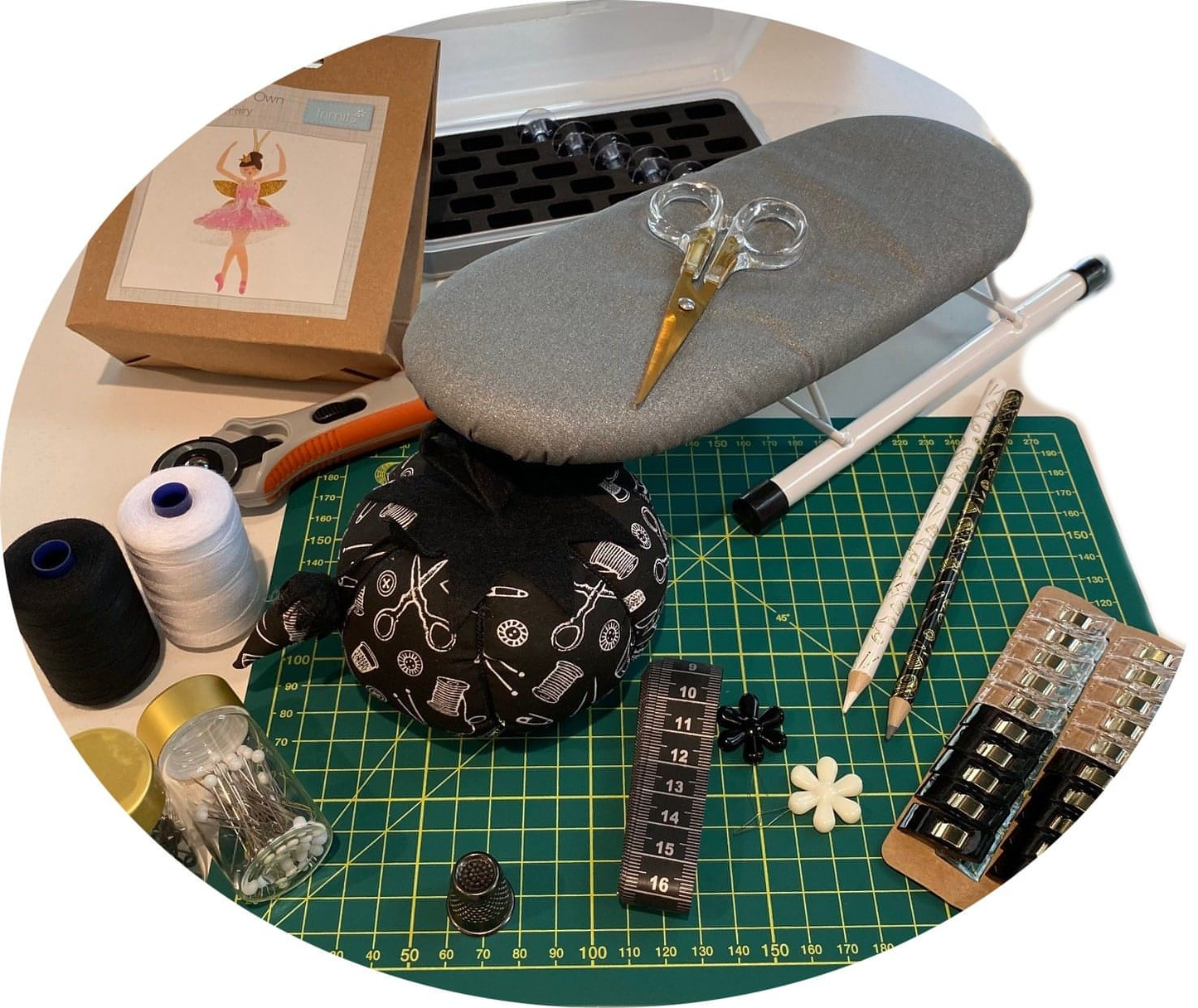 Deluxe Sewing Accessory Gift Bundle with 17 products * Black and Gold theme *