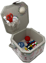 Octagon Sewing Box with Deluxe Craft Kit