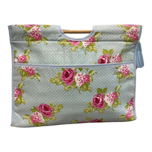 Craft Bag with Wooden Handles - Ditsy Rose