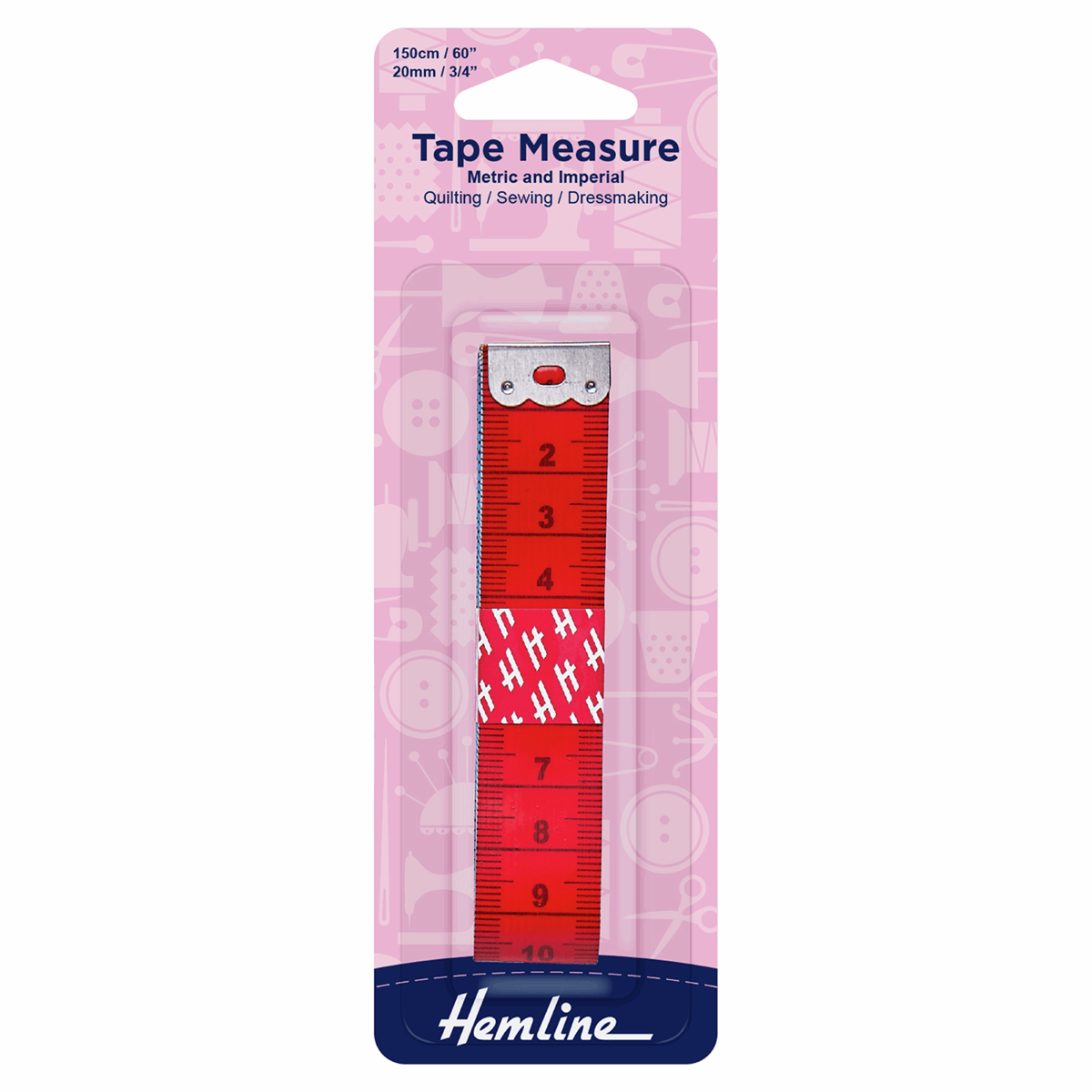 Hemline Coloured Tape Measure - 150cm