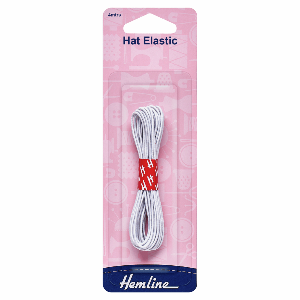 Hemline Hat Elastic: White - 4m x 1.3mm