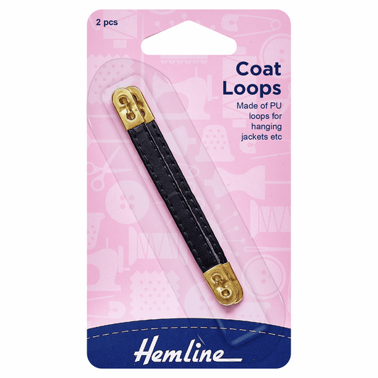 Hemline Leather Coat Loops (Pack of 2)