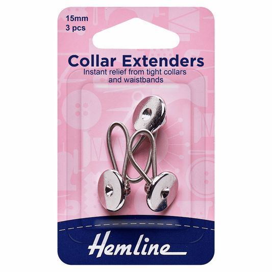 Hemline Metal Collar Expanders - 15mm (Pack of 3)