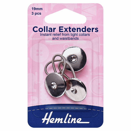 Hemline Metal Collar Expanders - 19mm (Pack of 3)