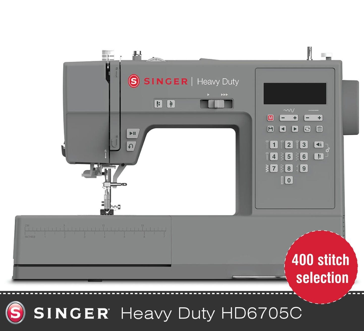 Singer Heavy Duty HD6705 Sewing Machine - 60% stronger and 30% faster - 400 stitch applications with letter and number sewing - Order and get a FREE upgrade to the new HD6805 for a limited time