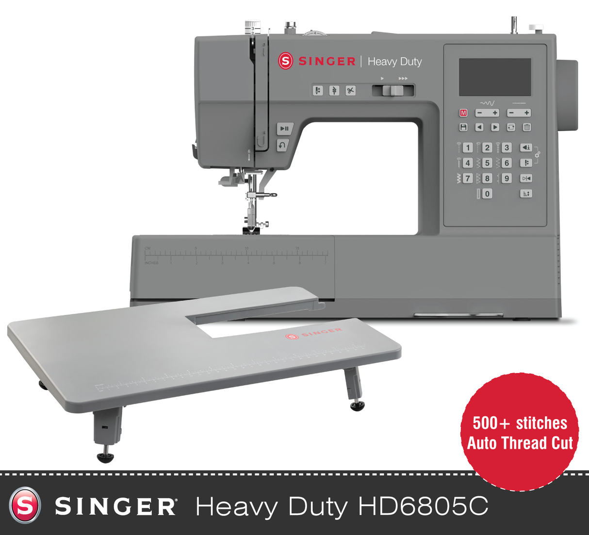 Singer Heavy Duty HD6805 Sewing Machine with auto thread cut - over 500 stitch patterns - Very top edition of the heavy duty range