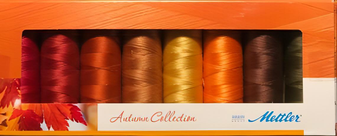 Mettler Silk-Finish Autumn Kit Cotton No. 50 150m 8 spools - thread set