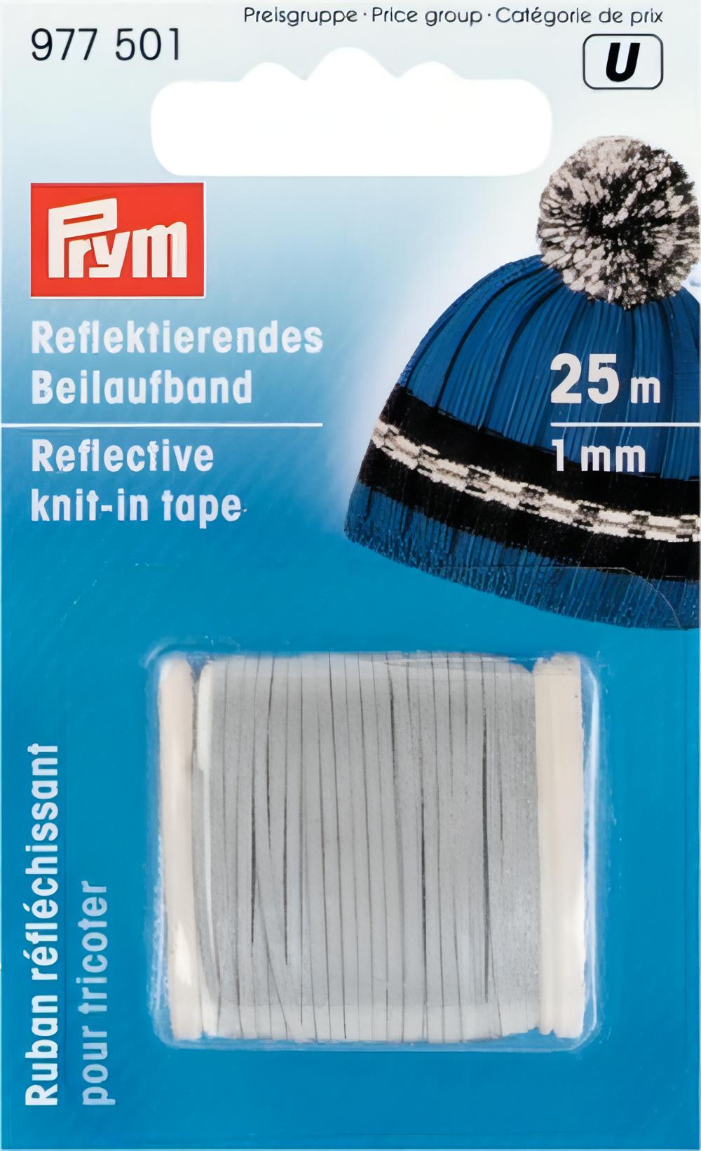 Prym Reflective Knit-In Tape - 1mm x 25m