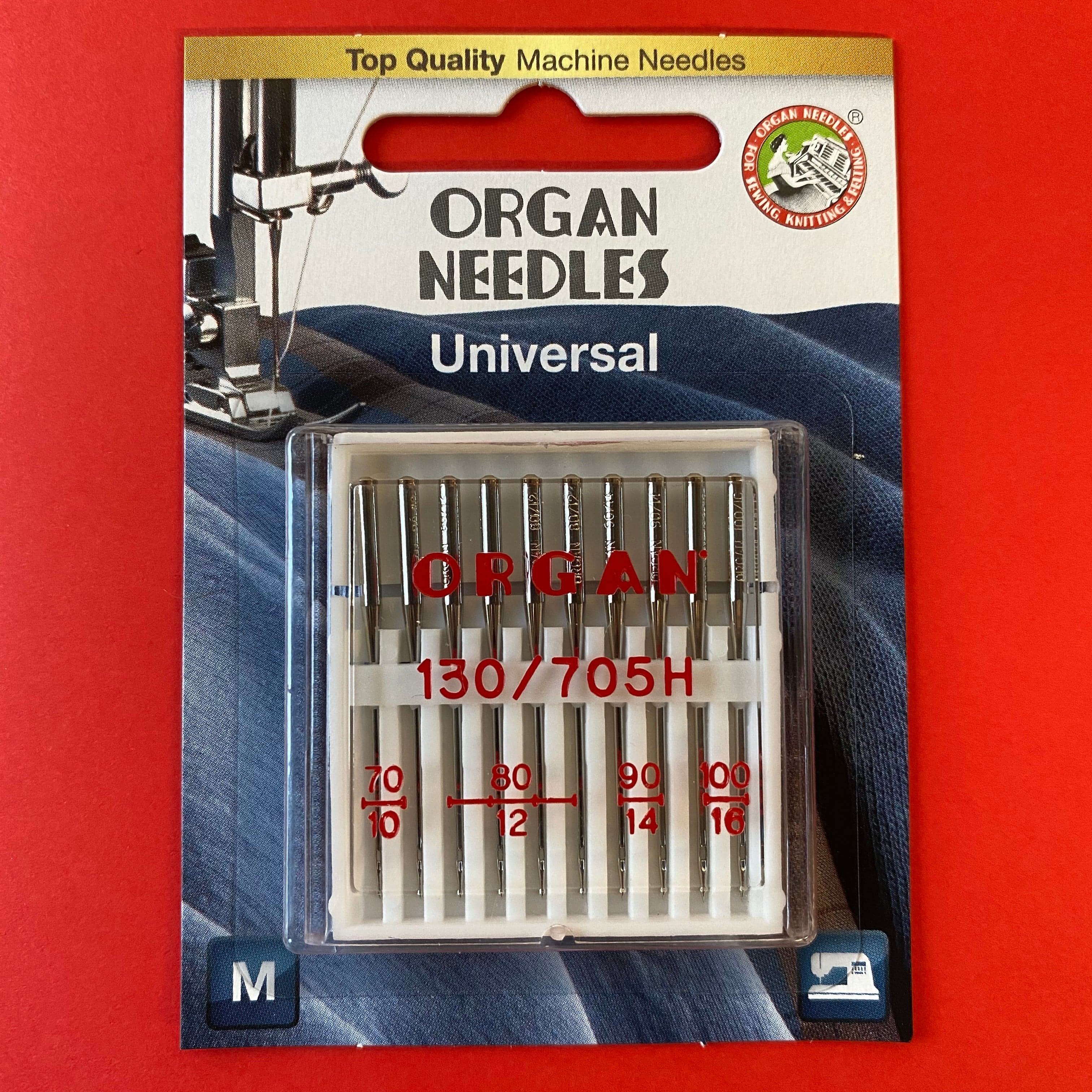 Organ Universal Assorted Needles 10 pack, sizes 70, 80, 90 and 100 (light to heavy weight)