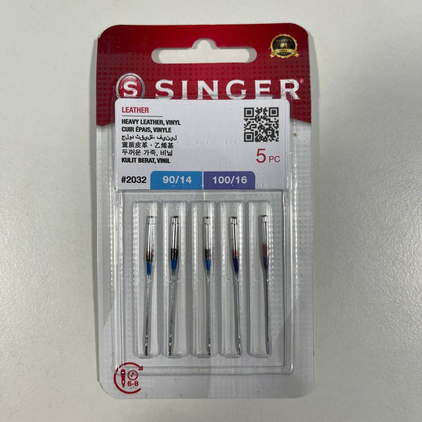 Singer Sewing Machine Leather Needles 15x1 2032 Assorted Size 90/14 100/16  5 Pack
