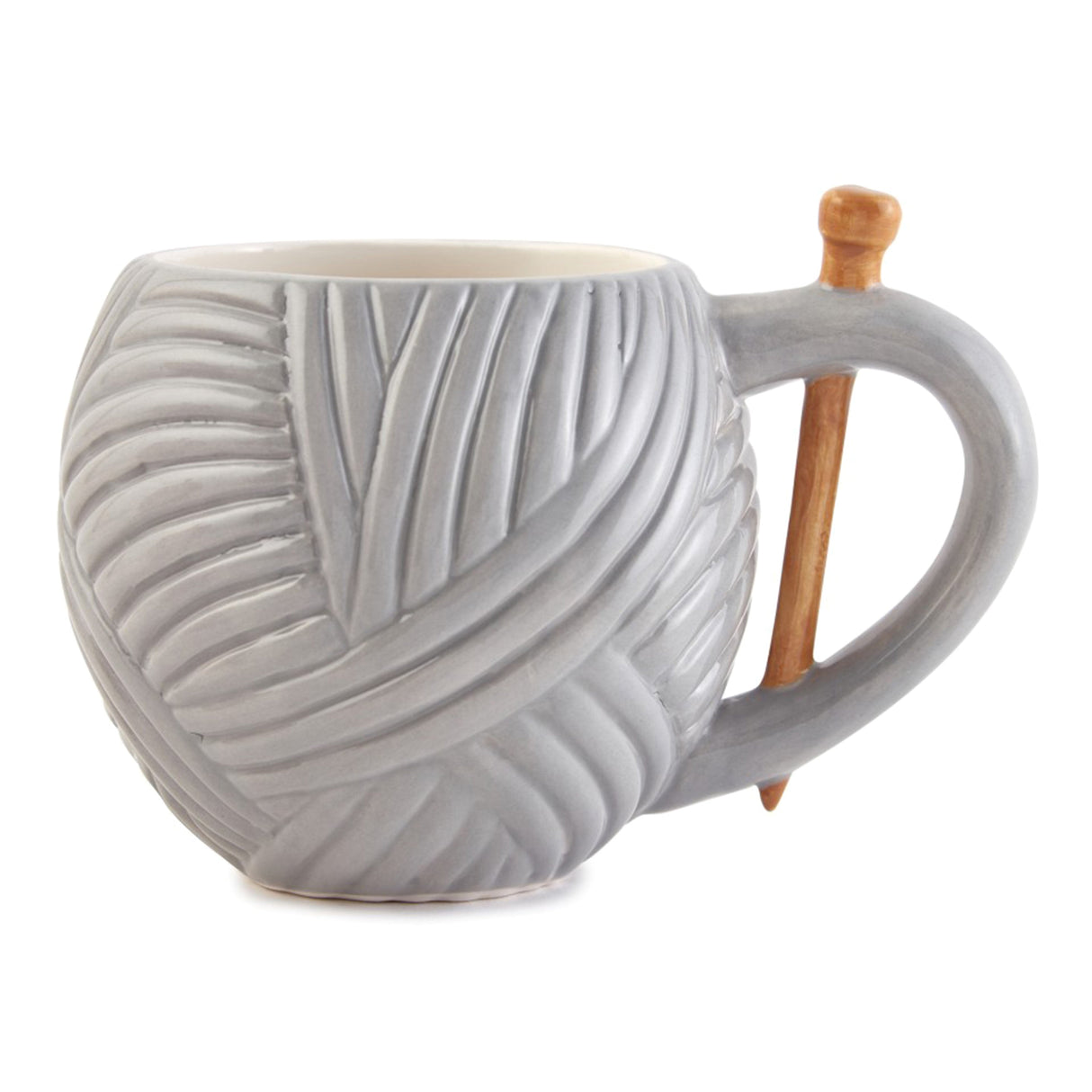 Grey Yarn Ball Design Ceramic Mug