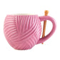 Pink Yarn Ball Design Ceramic Mug