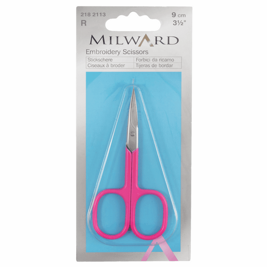 Milward Embroidery Scissors 10cm Neon Pink