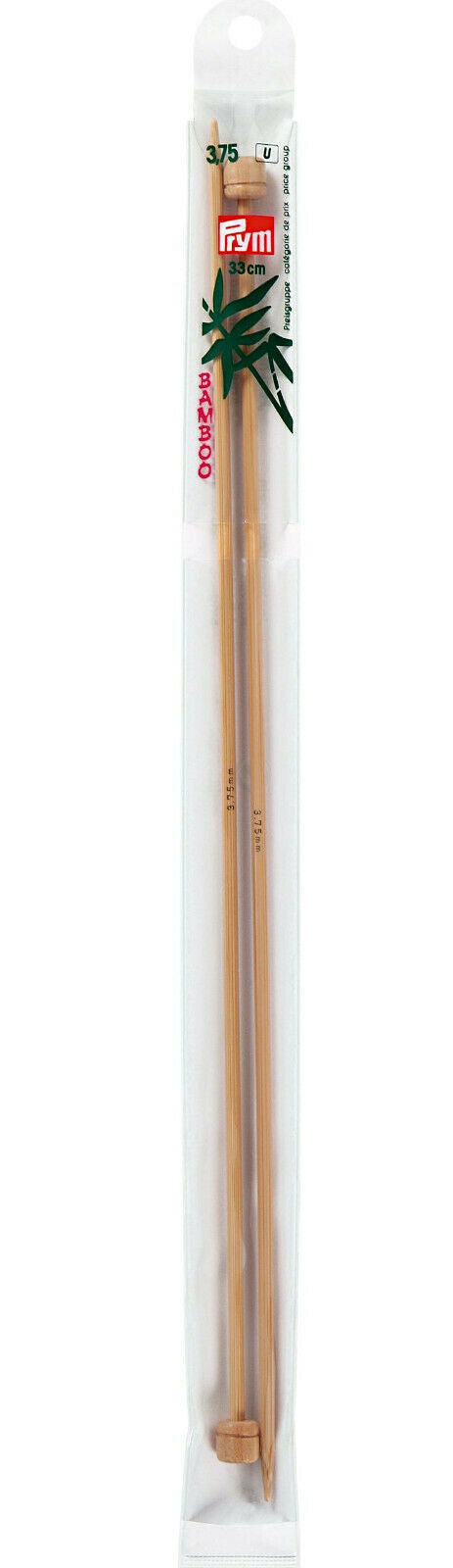 Prym Bamboo Single Pointed Knitting Pins - 2 x 33cm (3.75mm)